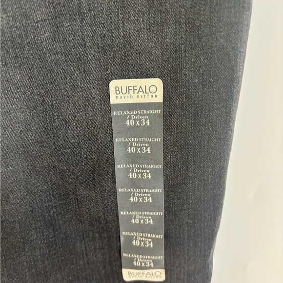 Buffalo David Button Relaxed Straight Driven Jeans, Black, 40x34 - Picture 4 of 5